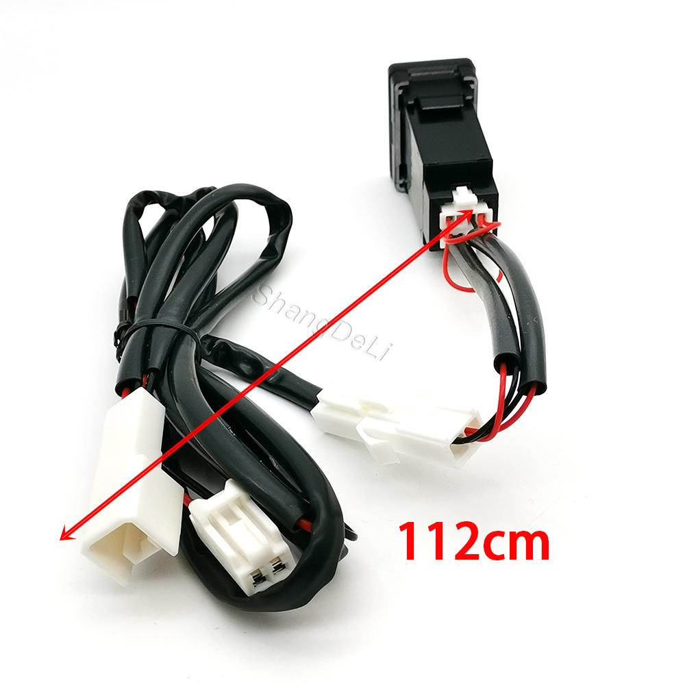 New Blue Light Car Charger QC3.0 USB TYPE-C PD Dual Phone Charge Interface Socket Cable Accessories Fit for Toyota