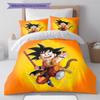 Cute Cartoon Son Goku Pattern Bedding,Quilt Set Quilt Cover Pillowcase Home Birthday Gift (1 * Duvet Cover + 2 * Pillowcase, Without Core)