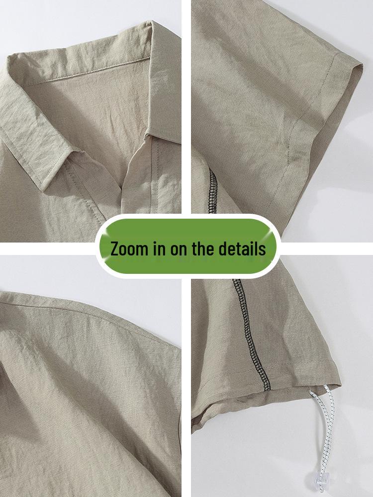 Men's Summer Ice Silk Lyocell Casual Polo Set - Loose, Sweat-Absorbent, Short Sleeve Sportswear Two-Piece.