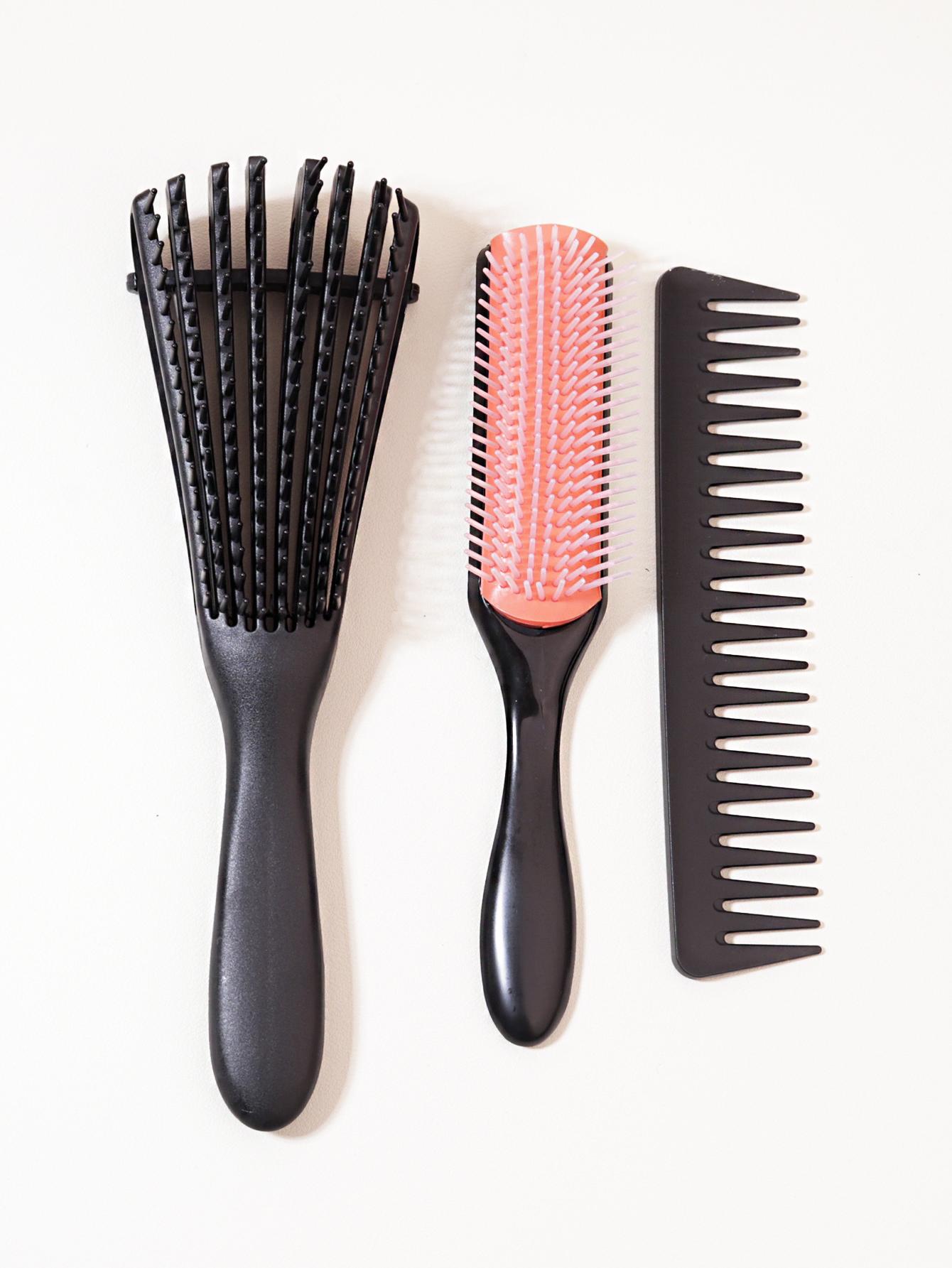 

3pcs/set of hair styling combs. Plastic wide toothed comb and anti-static scalp massage hair comb Special for real hair wigs