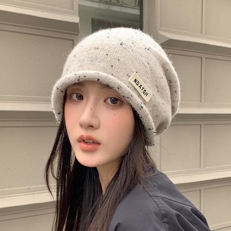 Damen Retro Britisches Label Slouchy Strickmütze - Vielseitig, Influencer-Stil, Warme Herbst- & Wintermütze