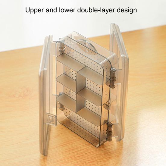 10 Grids Transparent Jewelry Organizer Divided Plastic Practical Women Jewelry Necklace Storage Case Household Supplies