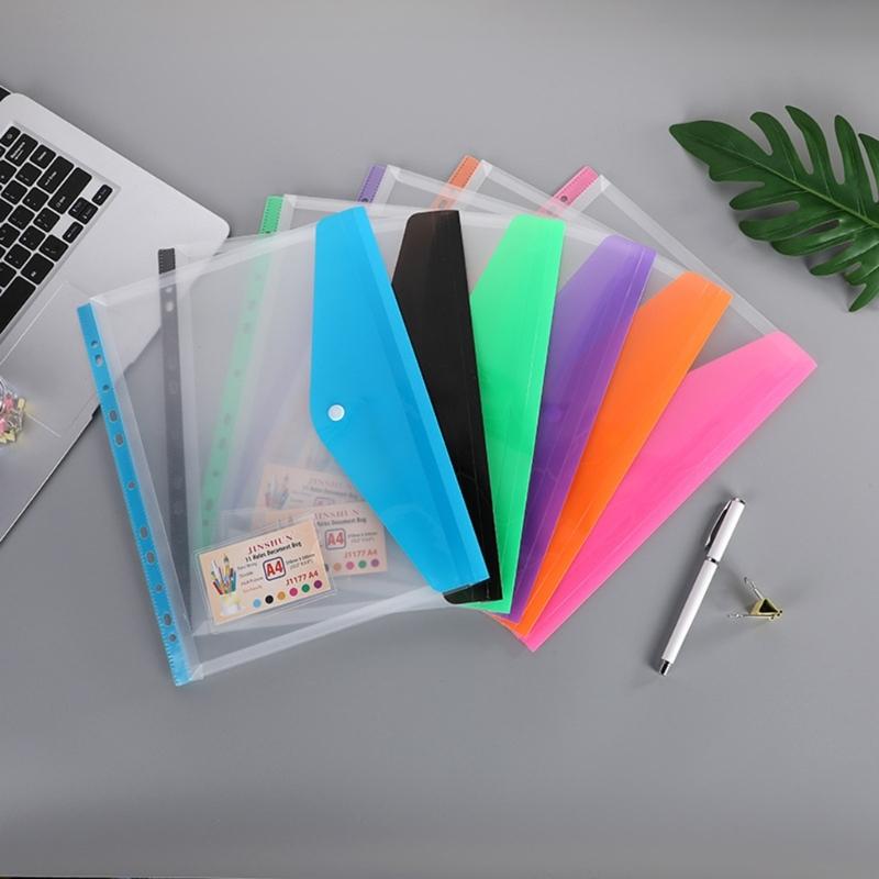 11 Holes Punched Pocket  File Wallets Binders Folders with Snap Button