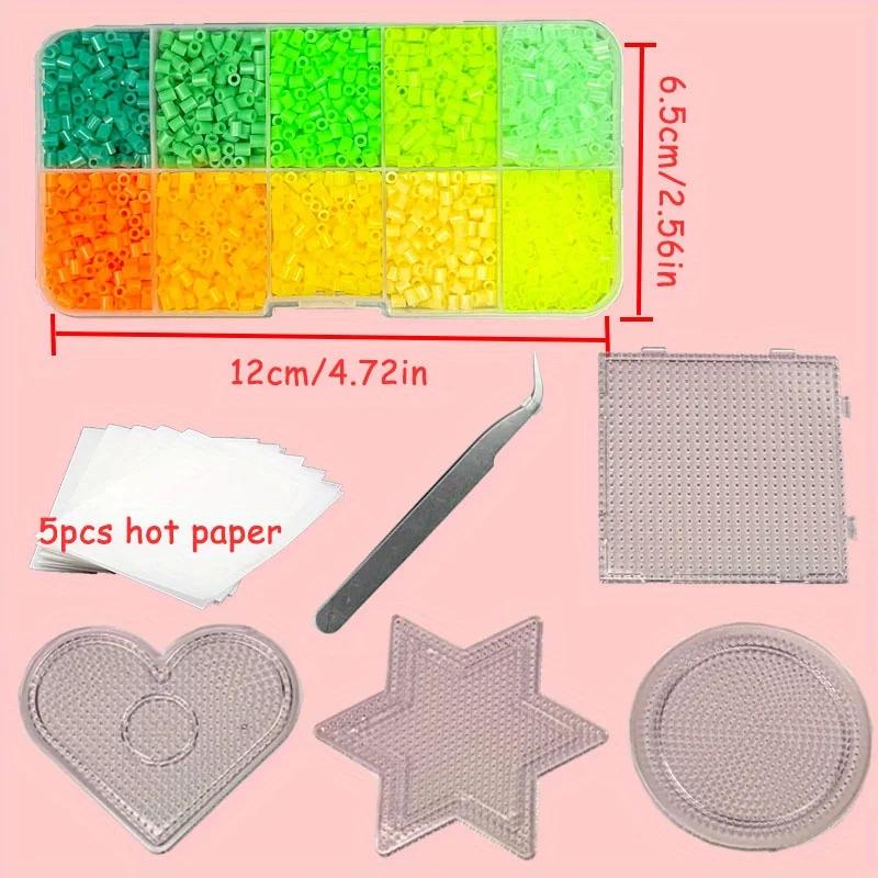 2.6MM Hama Bead Kit 10 Colors 3D Pixel Puzzle Iron Beads Handmade Crafts Decor DIY Melting Beads, Perler Beads Educational Toys