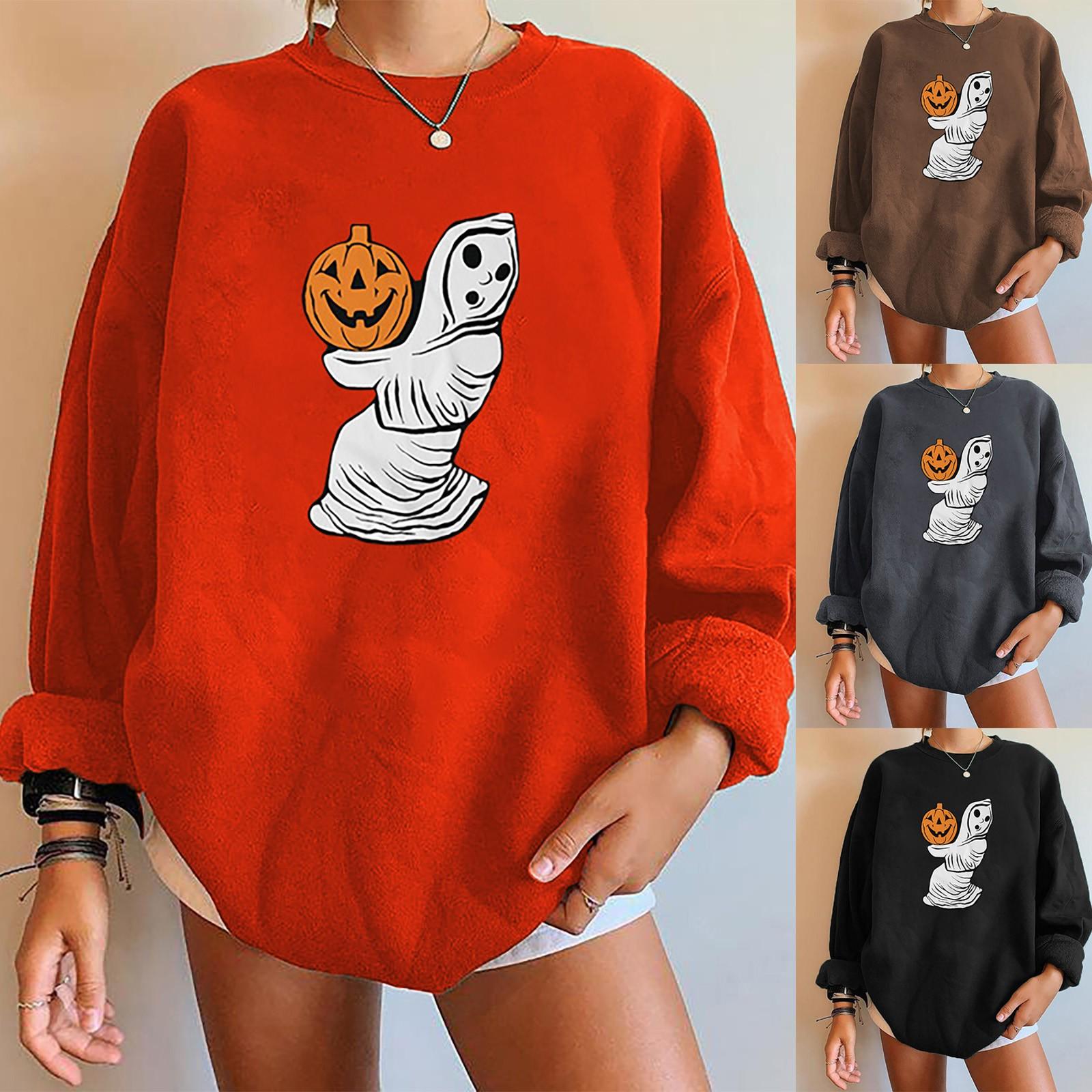 

Женская толстовка с длинными рукавами на Хэллоуин, женская толстовка с заниженными плечами и длинными рукавами XXL чёрный