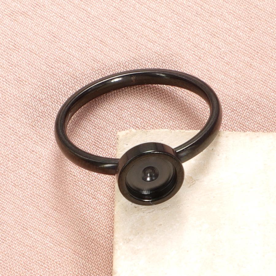 Stainless Steel 17mm Ring Base for DIY Diamonds - Adjustable Round Setting