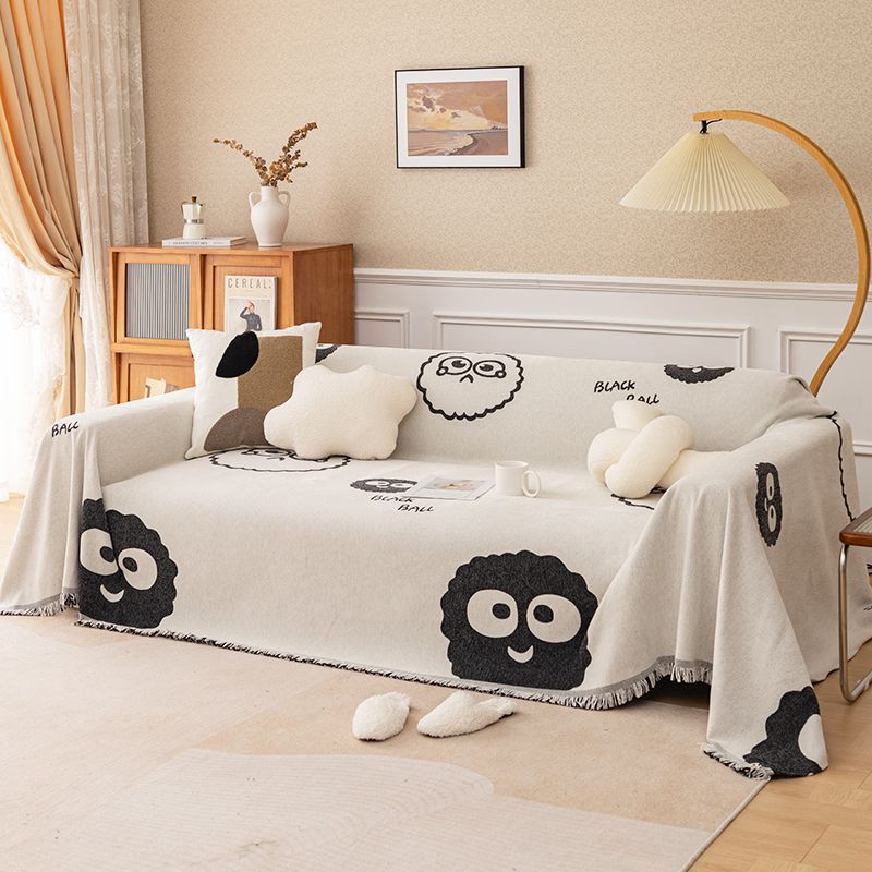 Chenille Sofabezug Cartoon Kohlenkugel Sofakissenbezug Handtuch Alle Jahreszeiten Universeller Bezug Sofa-Handtuch.