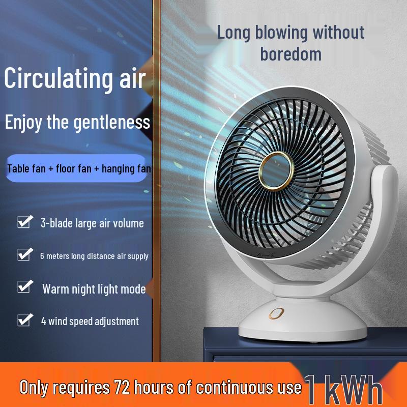 Rechargeable High-Power Desktop Circulating Fan for Student Dorms and Bedrooms