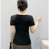 Summer Sexy V-Neck Short Sleeved Women's T-Shirt Fashion Shiny Hot Diamonds Mesh Tees Female All Match Casual Tops Blusas