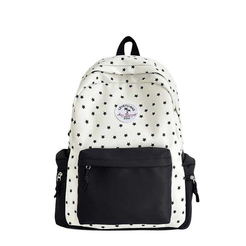 New Large Capacity Simple Backpack for Girls  Junior and Senior High School Students  Niche Design Solid Color High Value Backpack