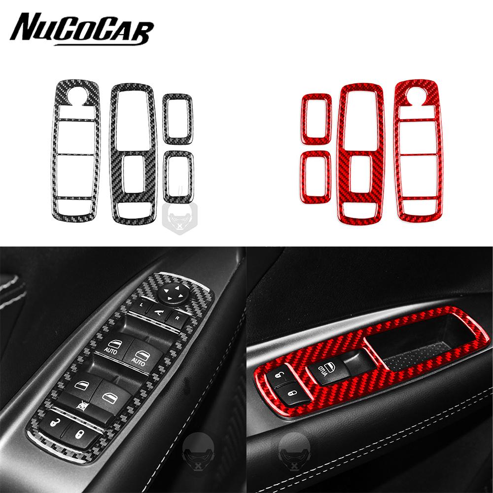 Pro Dodge Journey 2011-2017 Panel ovladače stahování oken z uhlíkových vláken Kryt ozdobné lišty Příslušenství interiéru vozu Dekorativní samolepka