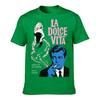 La Dolce Vita Retro Film Poster Street Distressed Washed Loose Simple Tee