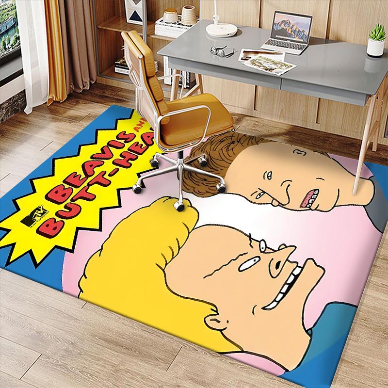Funny B-Beavis and Butt-Head Printed Absorbent Washable Carpet, Non-Slip Bathroom Mats, Kitchen Rugs, Yoga Mat,Living Room Entrance, Camping Picnic Ru