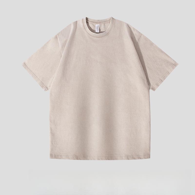 

2025 Летние стираные винтажные футболки уличная хип-хоп ретро панк футболка женская Харадзюку повседневная хлопковая с коротким рукавом стираный топ XXL бежевый