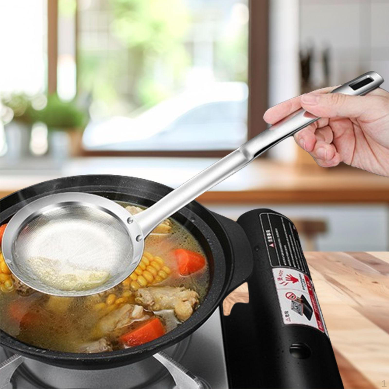 

Половник-скиммер из нержавеющей стали премиум-класса для приготовления пищи и процеживания Diameter 15cm