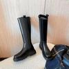 Snow Boots Women's Fur One-piece Warm Fleece Knee-length Boots High Boots Women's Cotton Shoes Leather Boots