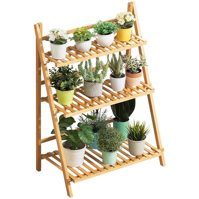 Outdoor Multi-Tier Bamboo Flower Stand