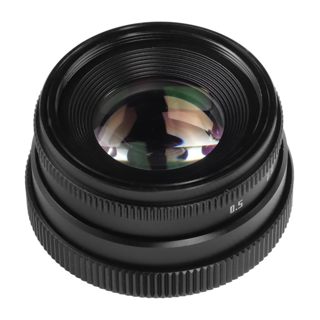 35mm Camera Lens F1.6 Large Aperture C Mount Fixed Focus Manual Focus Lens for Mirrorless Camera Bla
