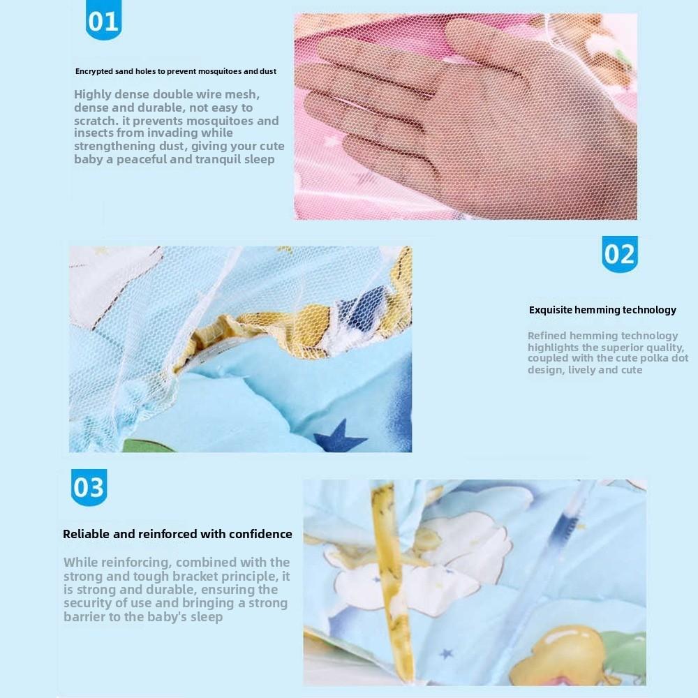 Polyester Crib Net Mesh Crib Tent Cute Infant Mosquito Nets  Travel Netting