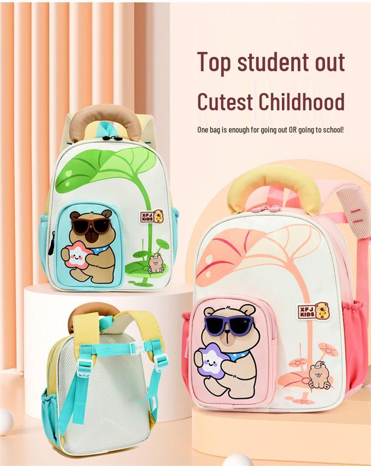 Lightweight Cute Cartoon Animal Backpack for Boys & Girls Aged 3-6 with Spine Support and Weight Reduction