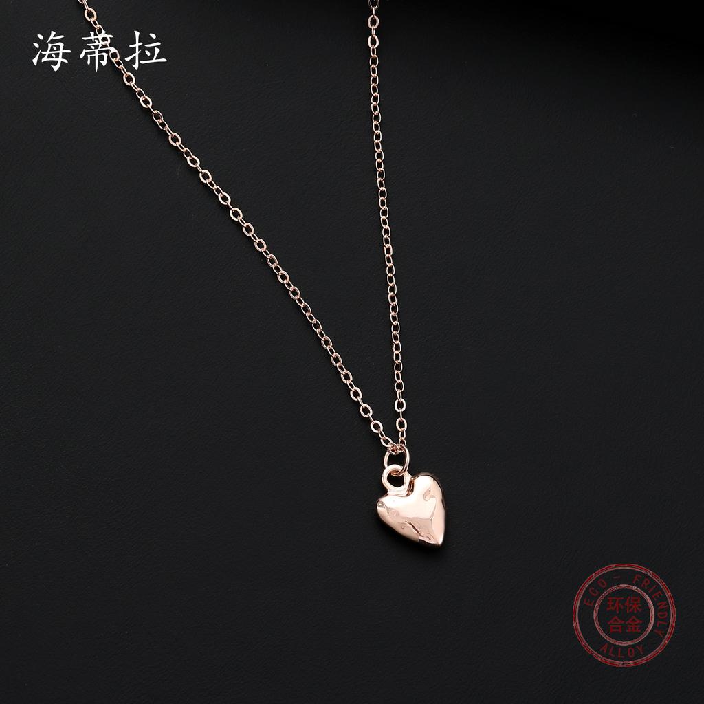 Pandantiv mic auriu cu inscripția love, colier la modă simplu în formă de inimă pentru femei, drăguț, stil ins