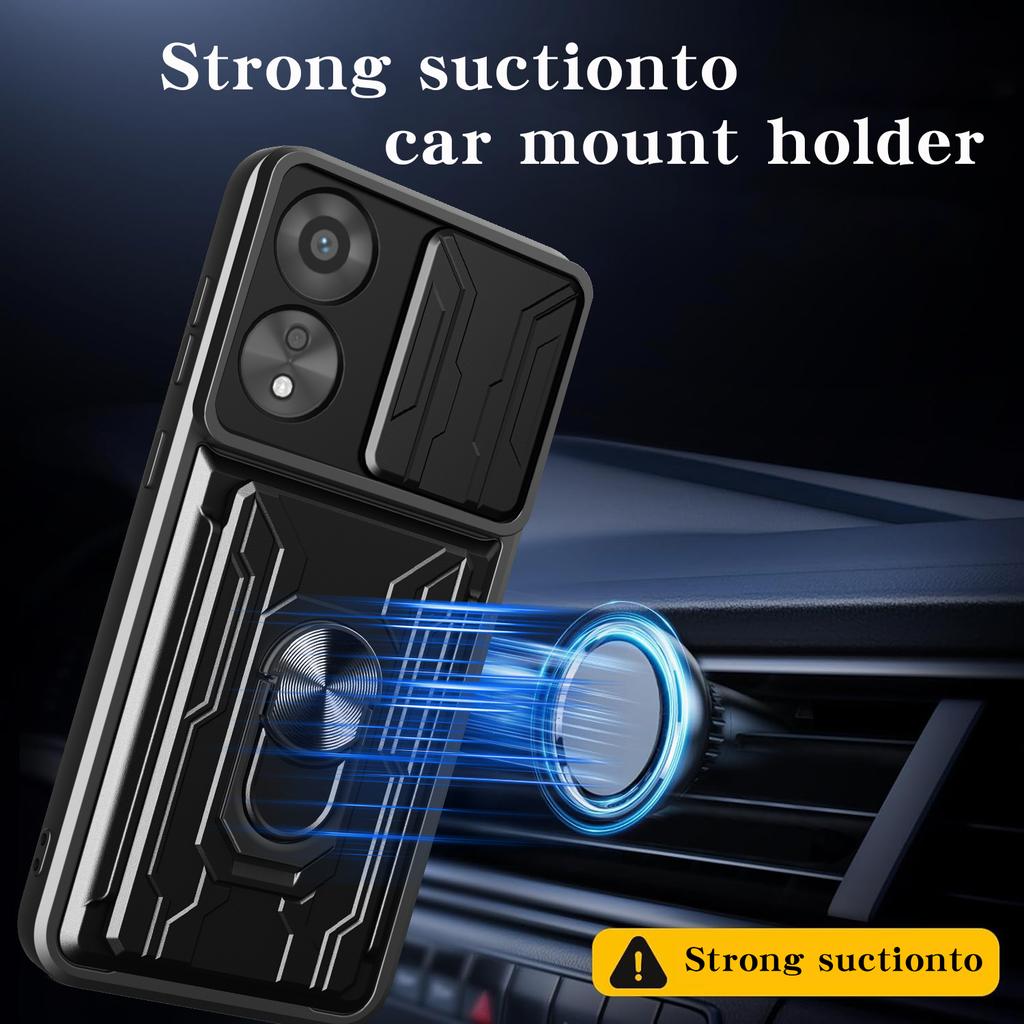 Für Oppo A78 4G Hülle PC+TPU Ständer Handy Rückseite mit Kameraschieber