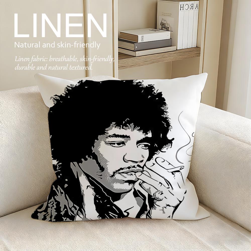 

Music singer JJimi Hendrix Cushion Cover Pillowcase Set Pcs x x Breathable Washable Sofa Cushion Cover 30X30cm
