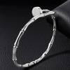 18K Gold Titanium Bamboo Bracelet: Stylish, Versatile Stainless Steel Design for Women