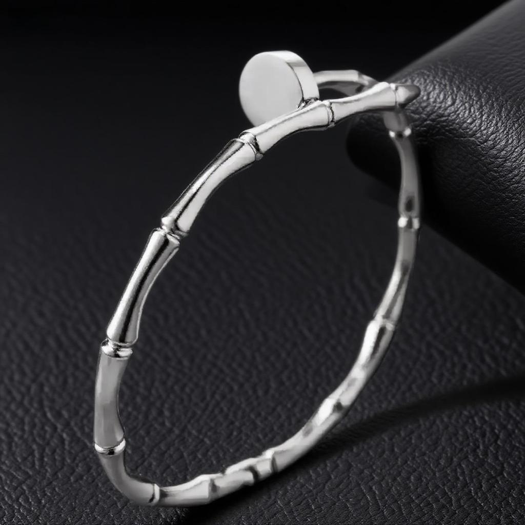 18K Gold Titanium Bamboo Bracelet: Stylish, Versatile Stainless Steel Design for Women