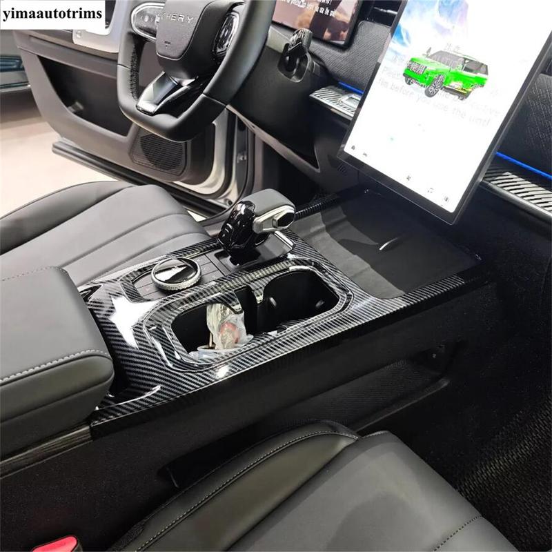 RHD LHD Transmission Shift Gear Panel Decoration Cover Trim Carbon Fiber Accessories For Chery Tiggo Jaecoo7 TJ-1  2024 2025