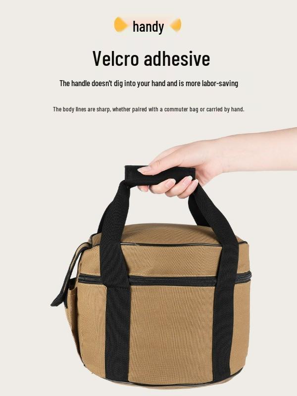 Mountain Outdoor Cooking & Tableware Set with Anti-Collision Gas Tank and Hand-Held Picnic Storage Bag.