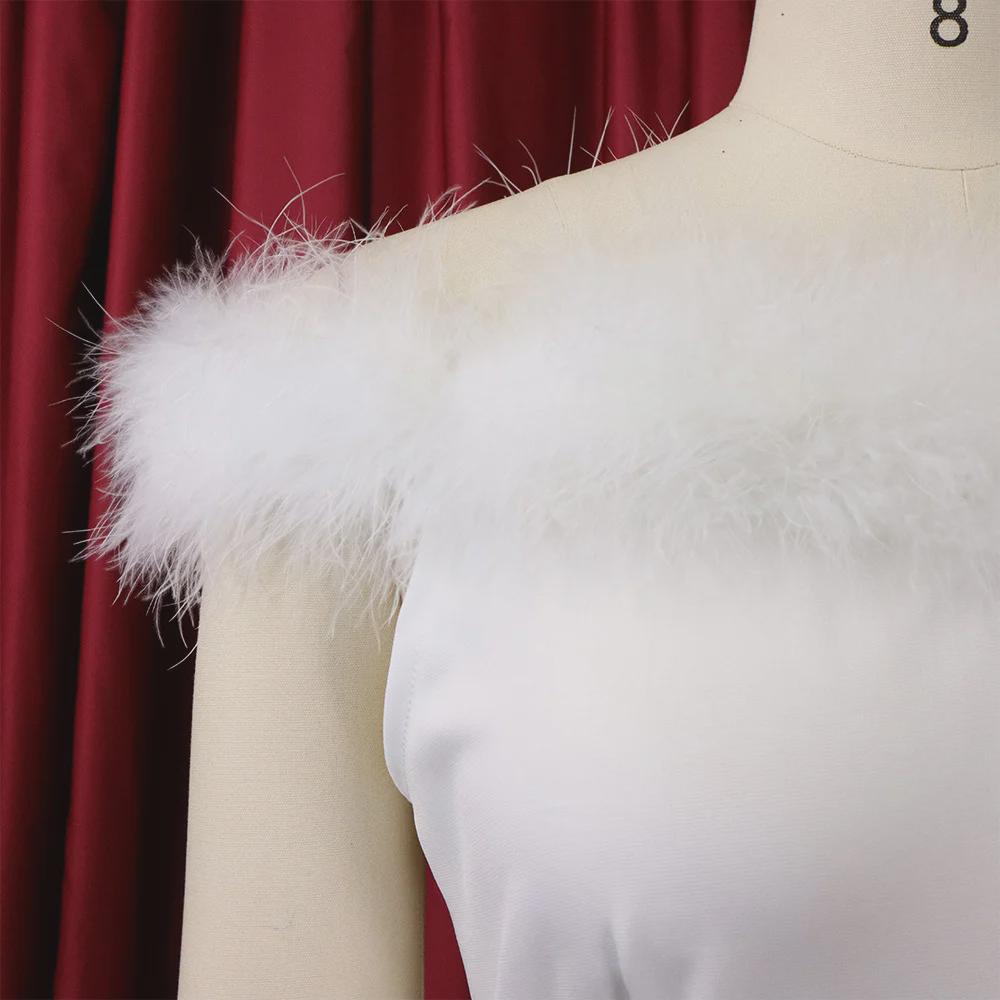 D285 2022 New Women's European & American Fashion Feather Evening Gown