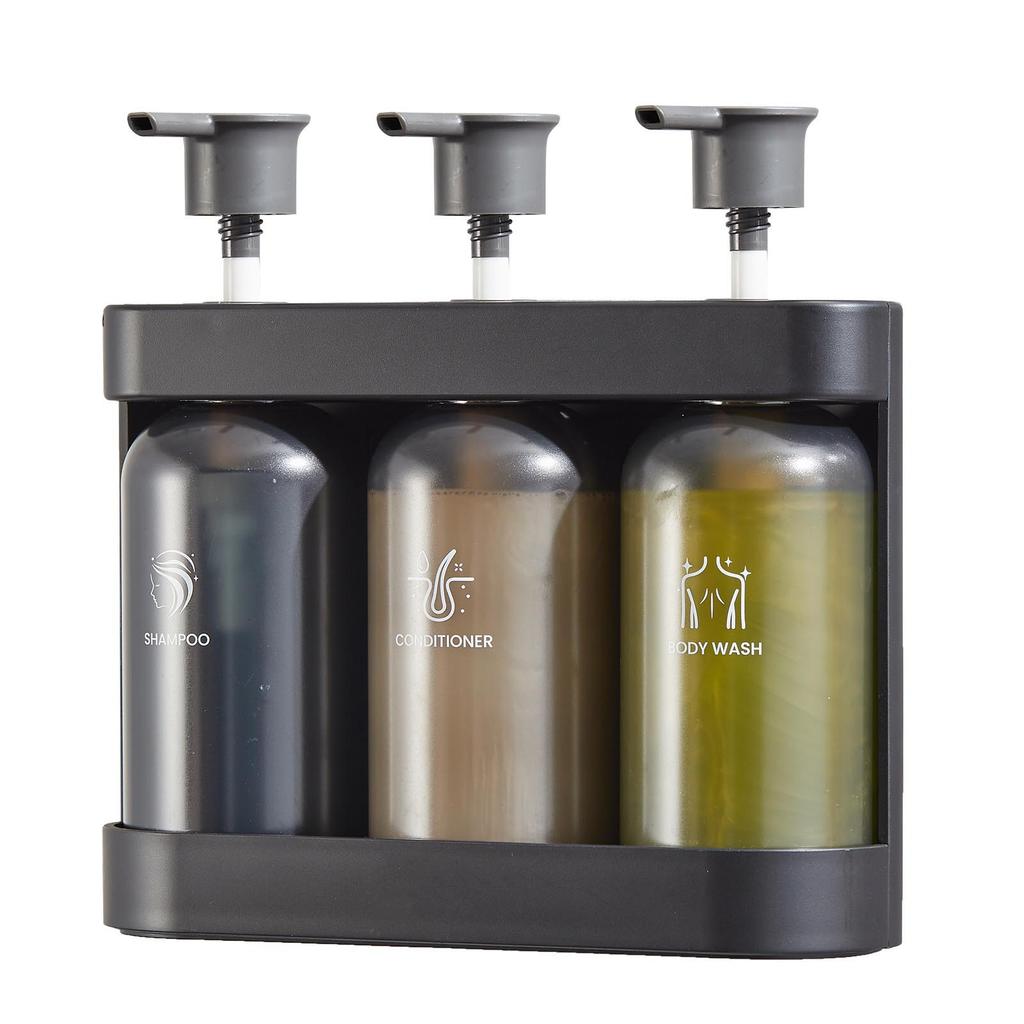 Shower Soap Dispenser Wall Mounted Shower Dispenser 3 Chamber Shampoo Conditioner Body Wash Dispenser for Bathroom