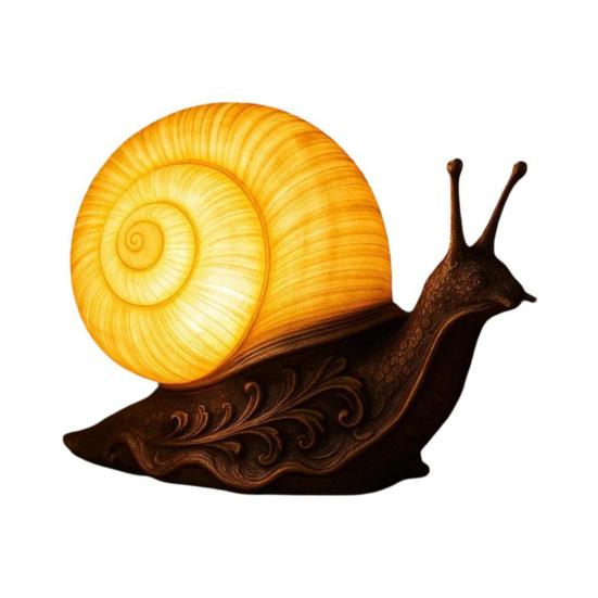 Halloweenská noční lampička šnek Vintage vyřezávaná simulační socha šneka z pryskyřice Stolní světlo Sváteční párty Domov Kancelář Ložnice Dekorativní lampa šnek