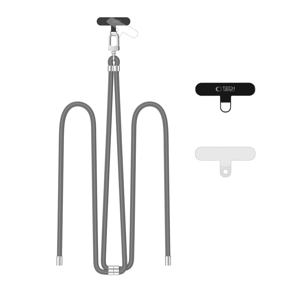 Tech-Protect C7S Rope Crossbody Strap Crayon Grey/Silver