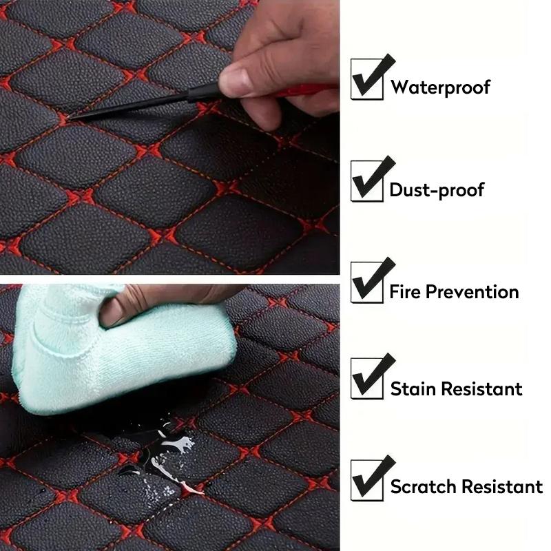5PCS Universal PU Leather Car Floor Mats Front Rear Full Set Car Carpet Waterproof Auto Foot Pad Car Accessories Interior