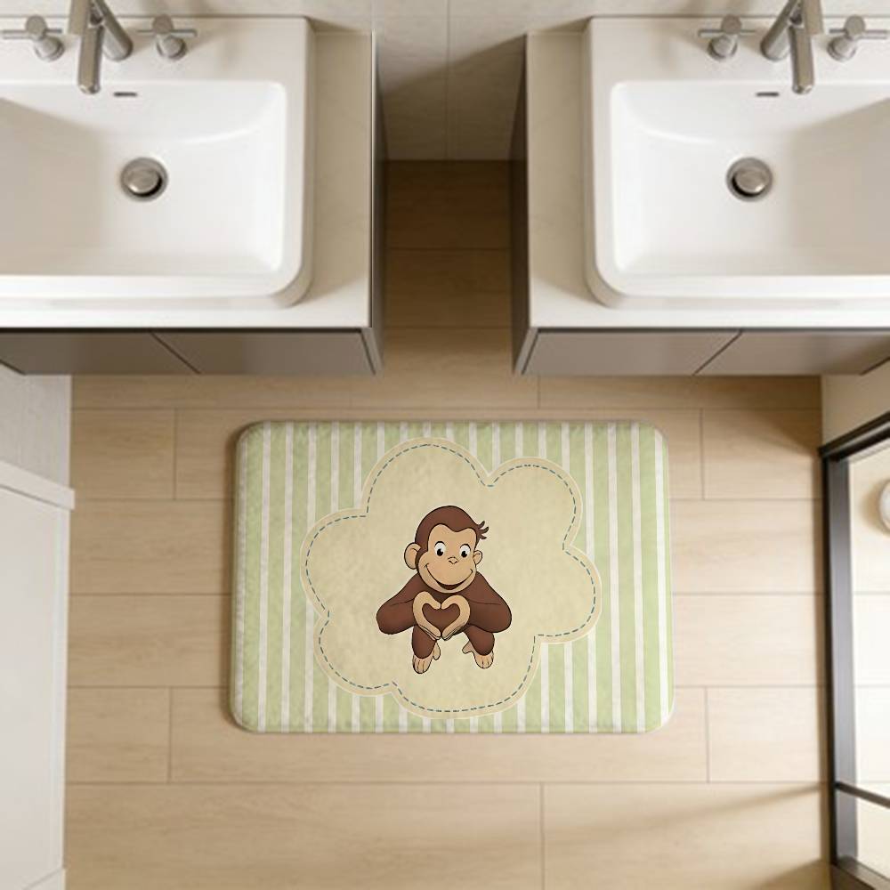 MONKEY CARTOON C-Curious GeorgeS Bath Mat Nordic Style Home Doormat Bathroom-Toilet Mats Bedroom Welcome Doormat