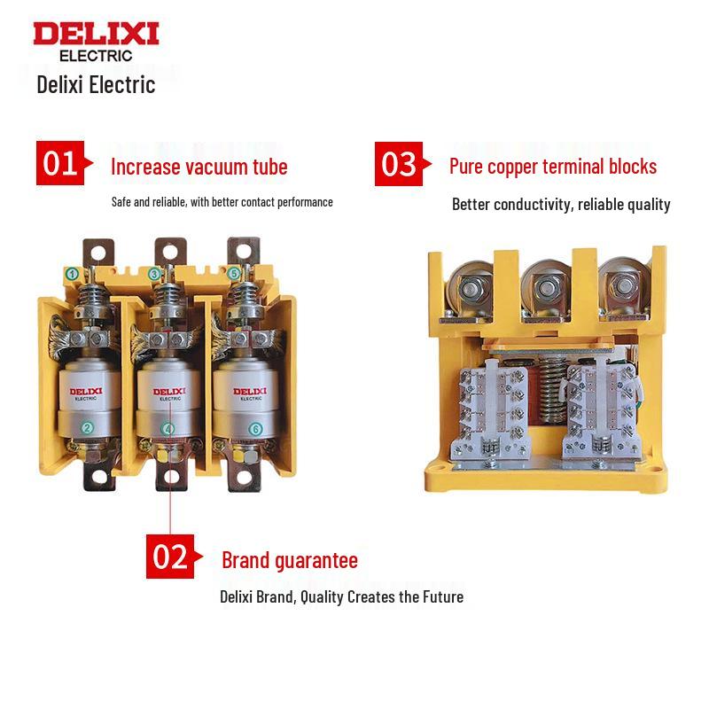 Delixi CKJ5 AC Vacuum Contactor 80A-630A, Voltage Options: 220V/380V