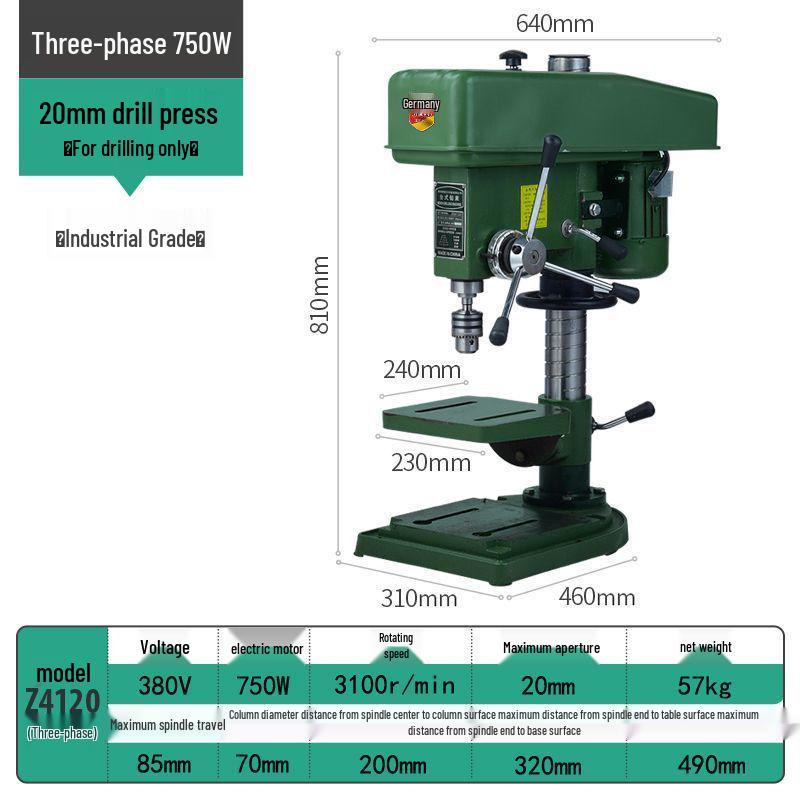 220V Industrial Bench Drill: High-Power Multi-Functional Desktop Drill Press for Metal