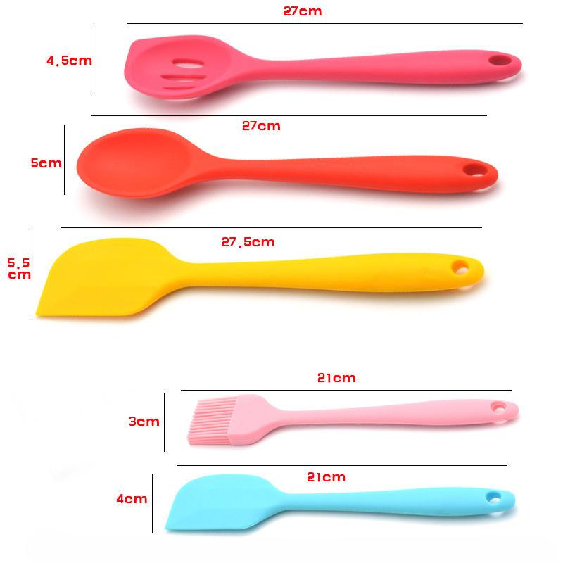 Barevné silikonové kuchyňské náčiní 10dílná sada Nepřilnavý hrnec Silikonová sada kuchyňského náčiní Vaření Lopatka Lžíce Nástroj Vařící nástroje