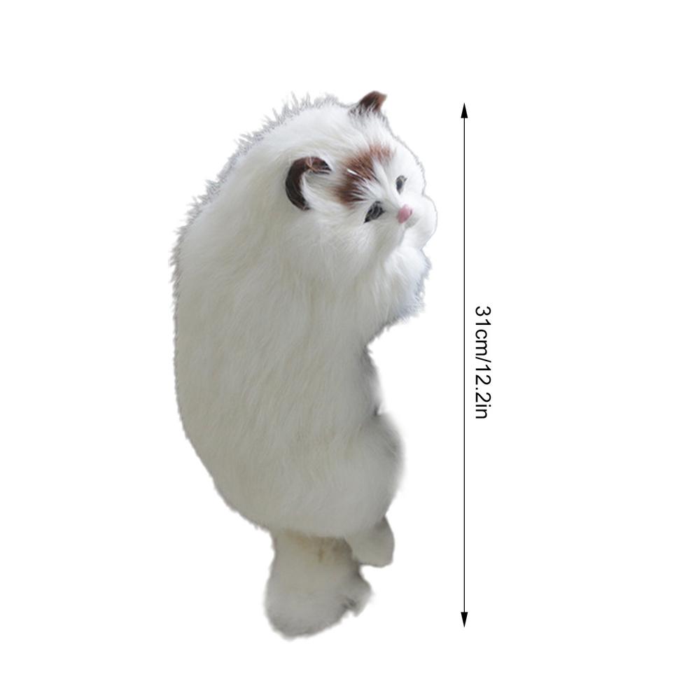 

Милая плюшевая игрушка-симуляция кошки, украшения, фигурка, домашний стол, телевизор, подвесная игрушка, украшение для автомобиля, мягкие игрушки, реалистичные скульптуры животных белый