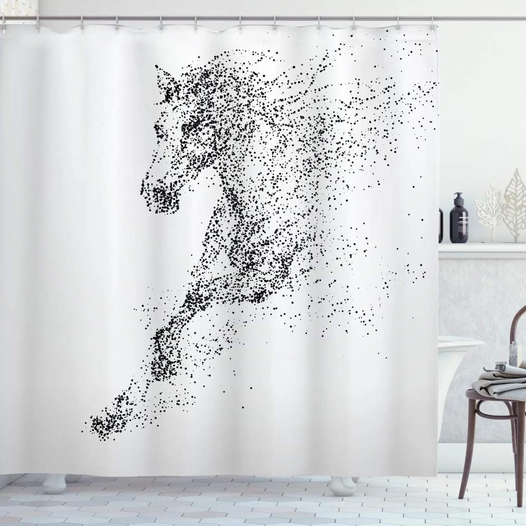 Horse Shower Curtain Western Masculine Horses Run In Farm Field Animal Farmhouse Bath Curtain Waterproof Polyester Fabric Decor