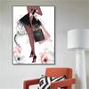 Fashion Girl Canvas Poster Perfume Bottle Print Pictures Flower Wall Art Prints Nordic Wall Posters Girl Bedroom Decoration