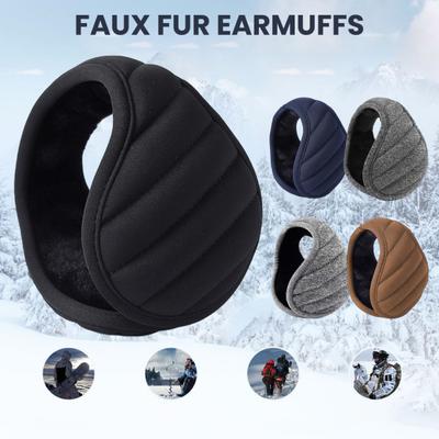 Ohrenwärmer Faux Kaninchenfell Weich Warm Winter Ohrenschützer Faltbares Ohrenklappen-Design Dickes Futter Winddicht Kälteschutz Ohrenwärmer