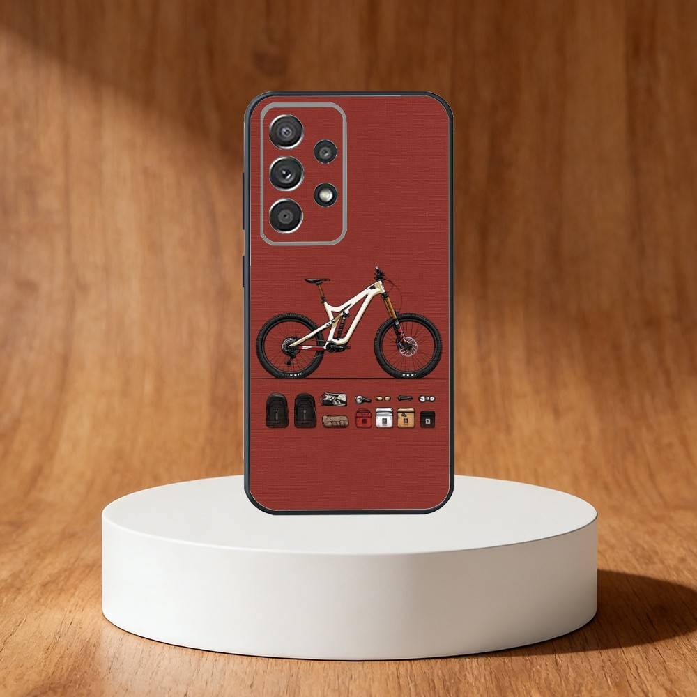 Mountain Bike Bicycle cool Phone Case For Samsung S25,S24,S21,S22,S23,S30,Ultra,S20,Plus,Fe,Note,10,9,5G Black Cover