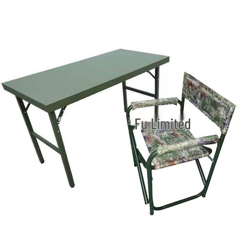 Field Command Portable Military Green Folding Chair & Work Table
