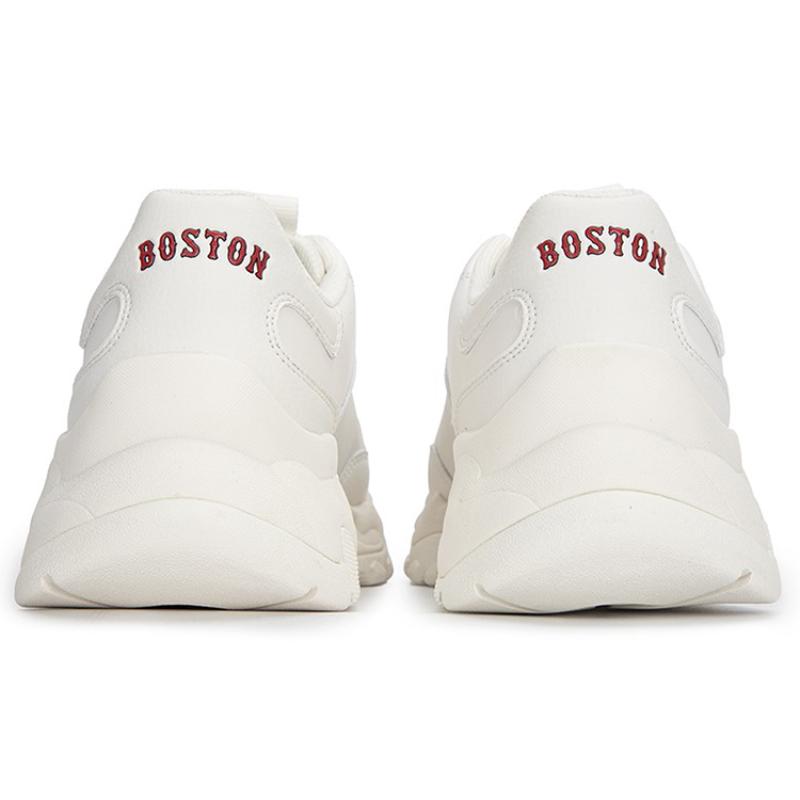 MLB Big Ball Chunky Cushioning Anti-Slip And Wear-Resistant Height Increasing Low-Top Chunky Sneakers Unisex White Red Sneakers 3ASHCS12N-43RDS