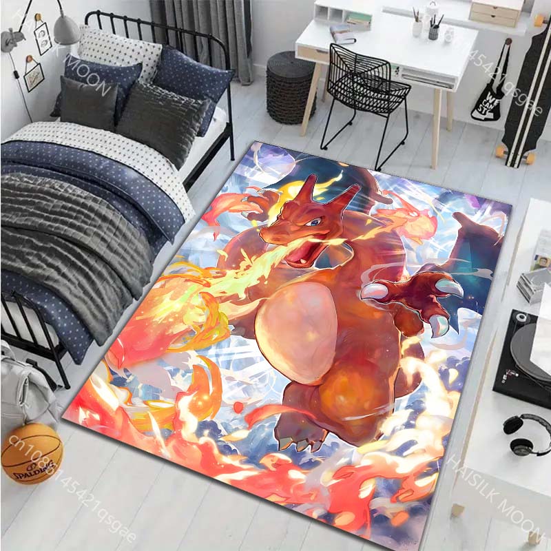 

1PC Classic Japanese Charizard Pattern Cartoon Carpets Living Room Bedroom Bedside Floor Mat Area Rug Home Decor Gifts Potdemiel 40cm x 60cm