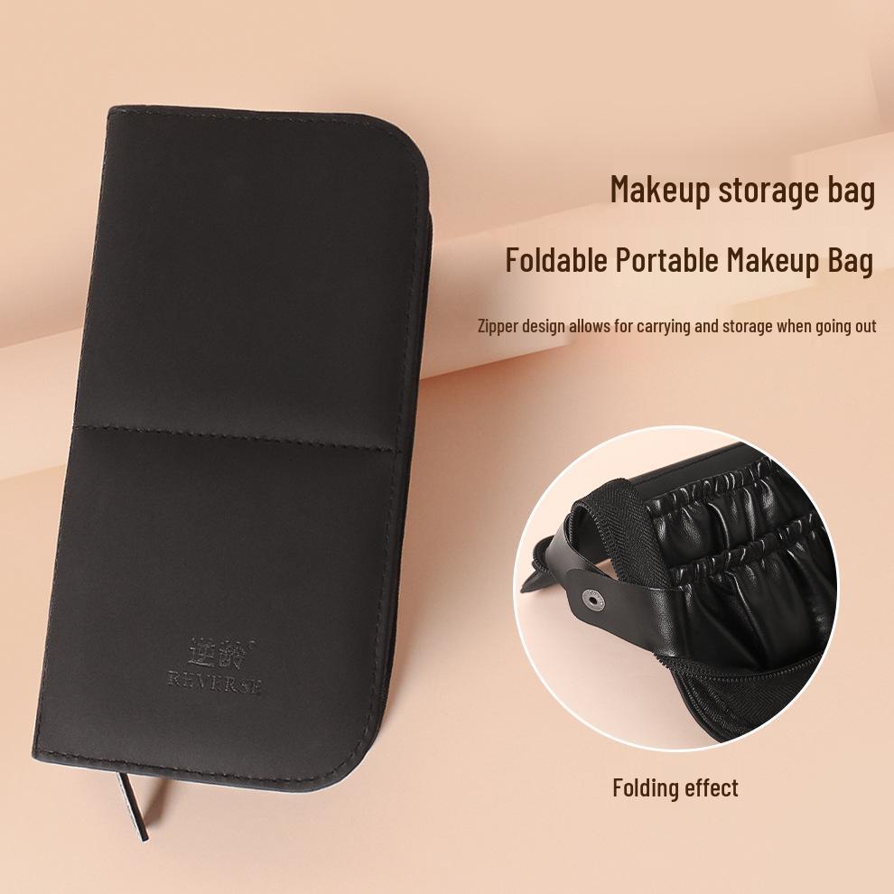 Anti-Aging Foldable PU Makeup Brush Bag & Beauty Tool Kit
