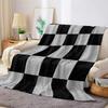 Glitter Checker Flannel Blanket Warm Soft Halloween Christmas Couch Warm Cozy Decorative Decor Gift For All Season